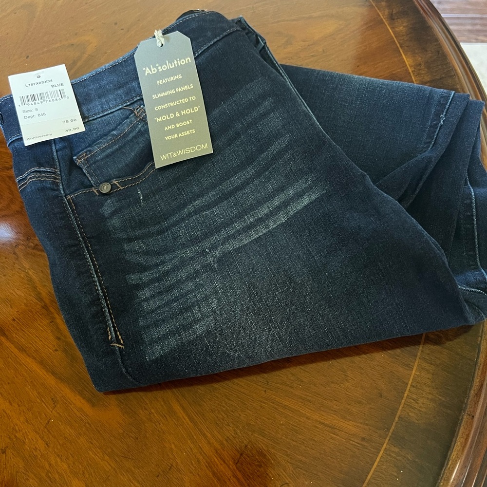 Wit & Wisdom Women’s Dark Blue Bootcut Jeans 31” waist, 33” inseam, Size 8